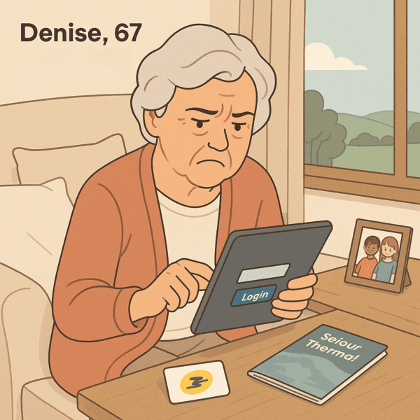 Touloisirs user persona - Denise, 67 ans, retraitée de La Poste