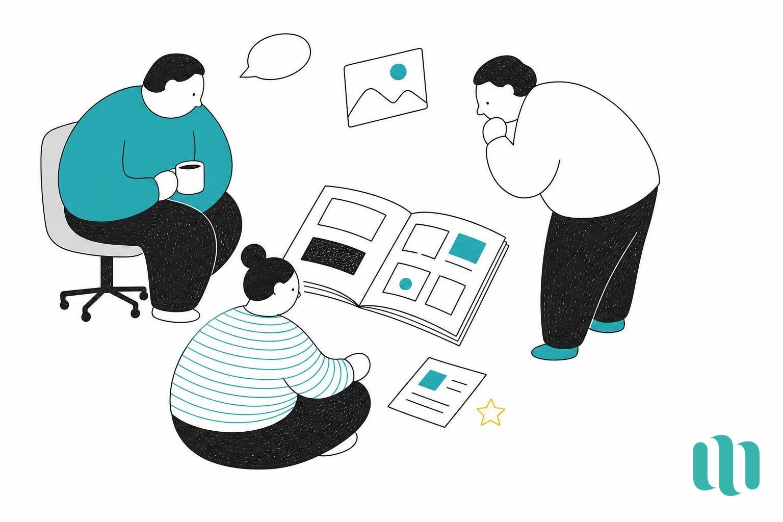 un portfolio ouvert sur une table