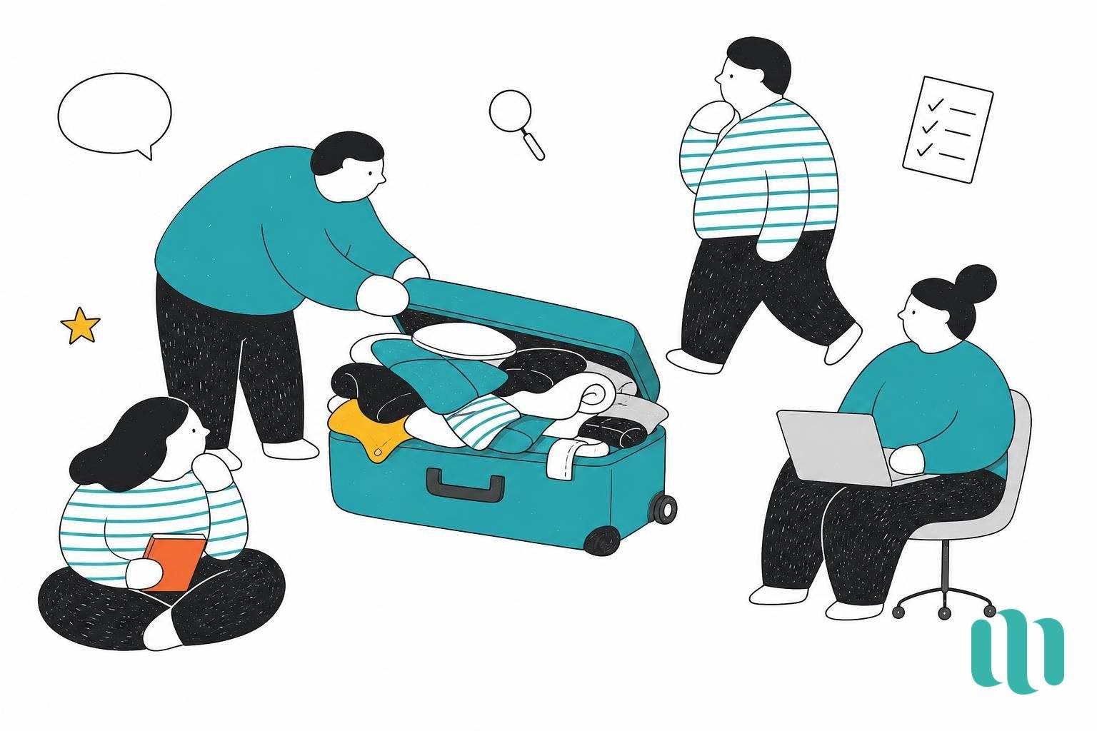 une valise qui déborde